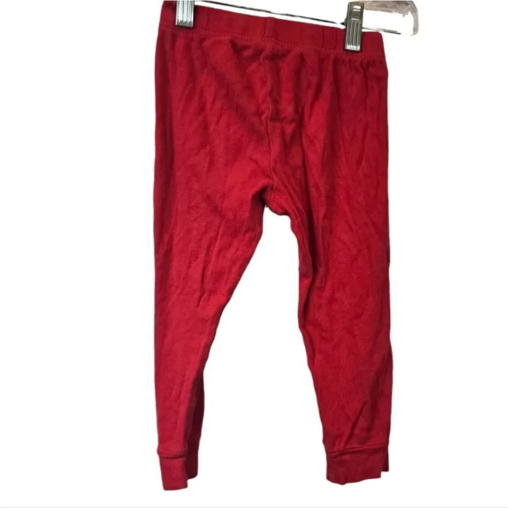 Toddler Little Boys Red Pajama Jogger Pants Casual Kids Bottoms Winter Knit PJs